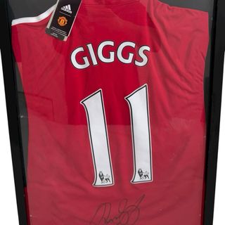 Camiseta con autógrafo de Giggs original certcerti