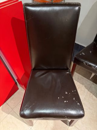 6 Sillas Comedor Piel Marrón