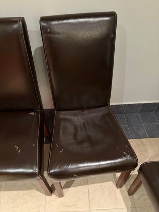 6 Sillas Comedor Piel Marrón