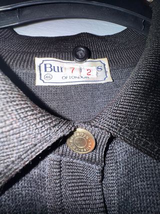 Cárdigan Burberrys Vintage 90s Original Gris