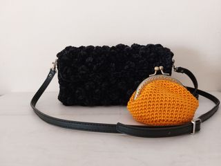 Bolso fiesta nuevo crochet negro