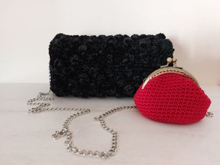 Bolso fiesta nuevo crochet negro