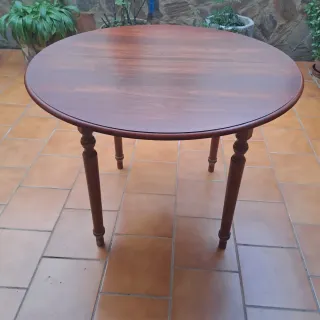 Mesa comedor redonda extensible madera