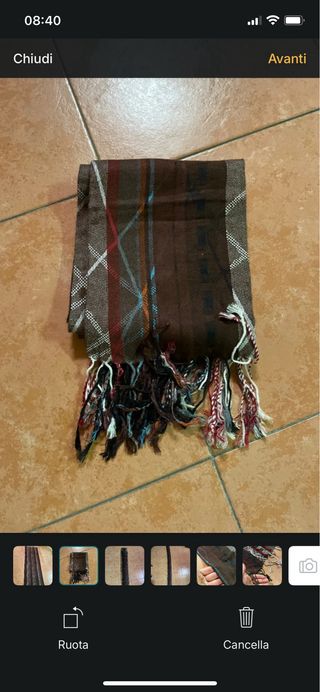 Sciarpa in seta marrone