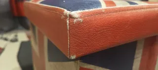 Contenitore Sgabello UnionJack effetto invecchiato