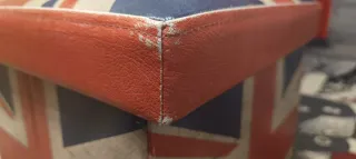 Contenitore Sgabello UnionJack effetto invecchiato