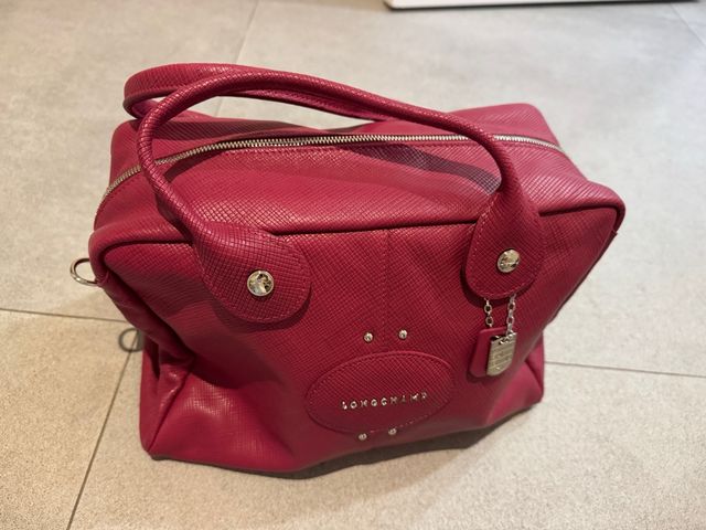 Bolso Longchamp Piel Fucsia Grande