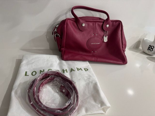 Bolso Longchamp Piel Fucsia Grande