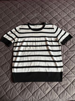Camiseta Top Jersey Punto Zara Rayas Mujer Talla M