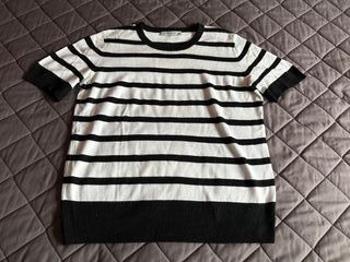 Camiseta Top Jersey Punto Zara Rayas Mujer Talla M