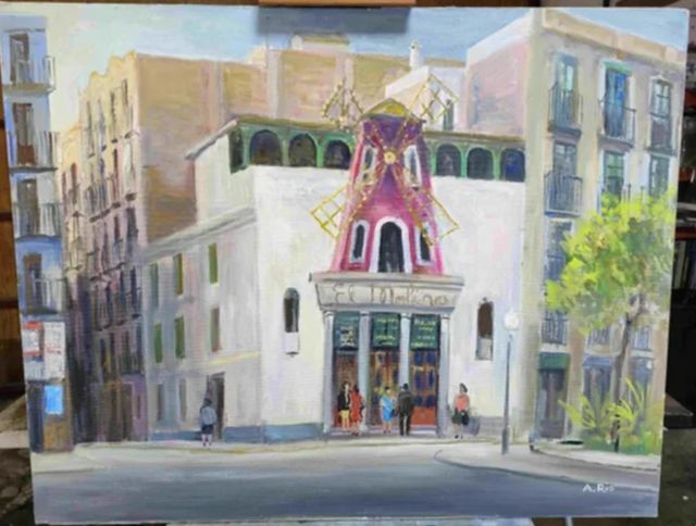 AGUSTIN RIO NAVARRO CUADRO OLEO " EL MOLINO"