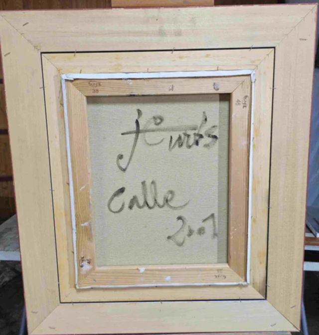 JORDI CUROS CUADRO OLEO CALLE CADAQUES