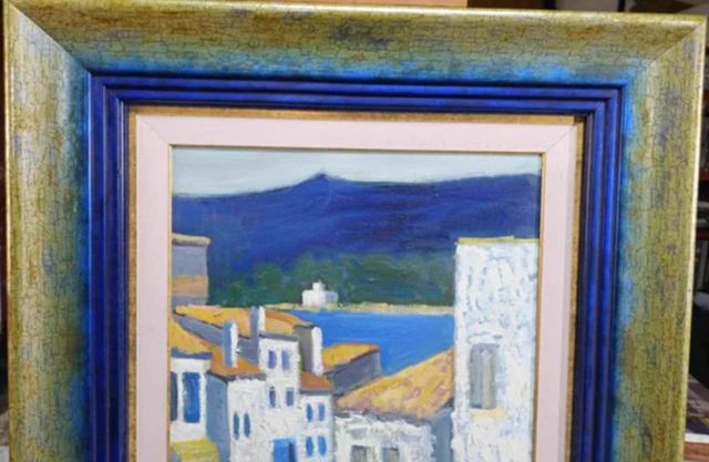 JORDI CUROS CUADRO OLEO CALLE CADAQUES