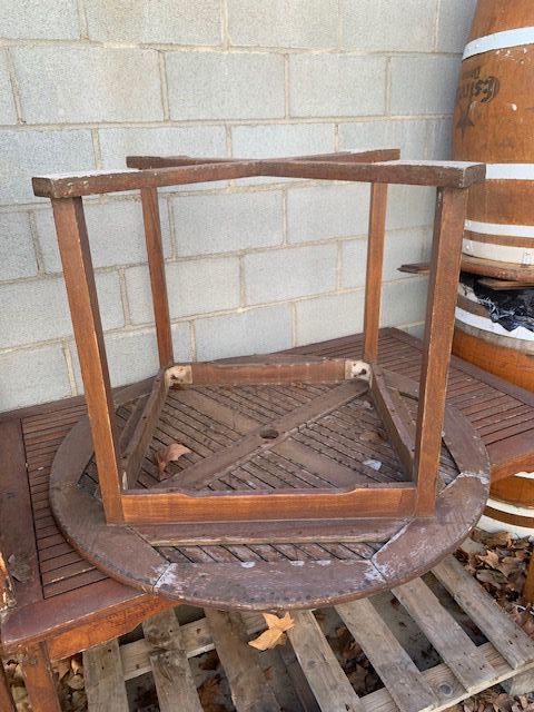 14 Mesas Madera Marrón y Turquesa