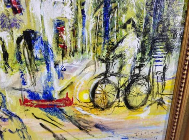 FERNANDO LOZANO CUADRO OLEO ABSTRACTO CIUDAD