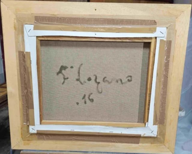 FERNANDO LOZANO CUADRO OLEO ABSTRACTO CIUDAD