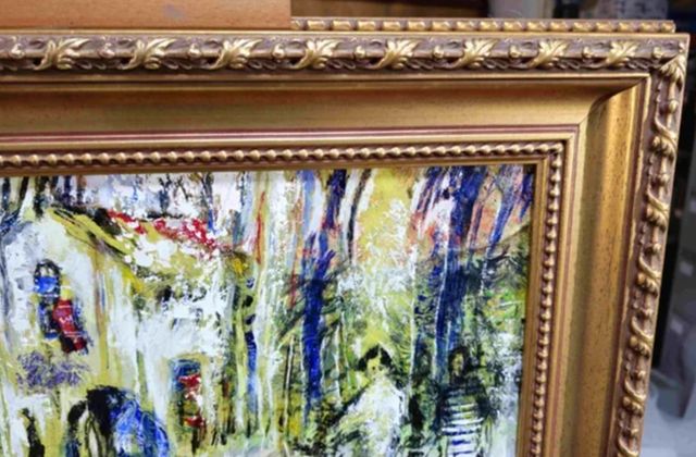 FERNANDO LOZANO CUADRO OLEO ABSTRACTO CIUDAD