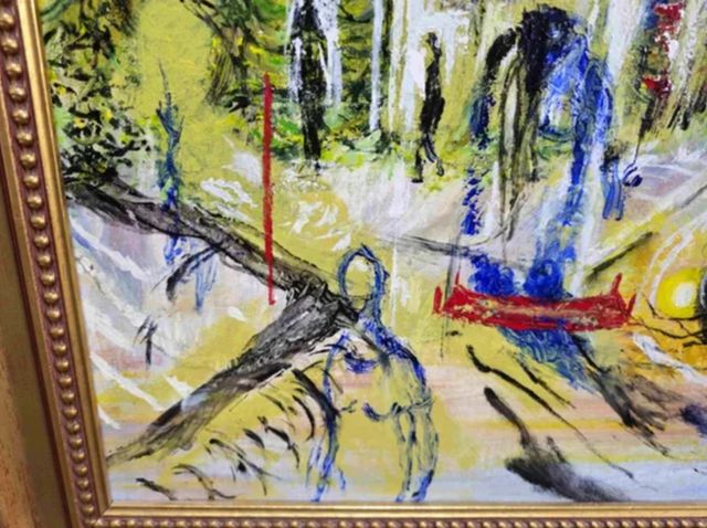 FERNANDO LOZANO CUADRO OLEO ABSTRACTO CIUDAD