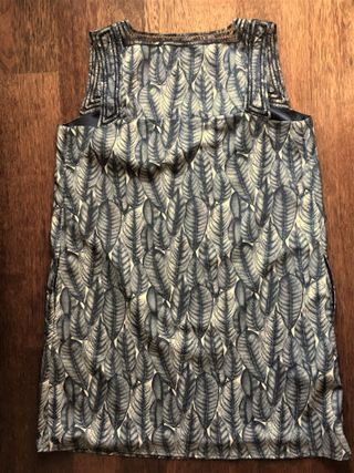 Vestido Indiwoman Talla L Plumas Azul Gris