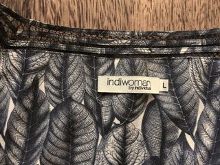 Vestido Indiwoman Talla L Plumas Azul Gris