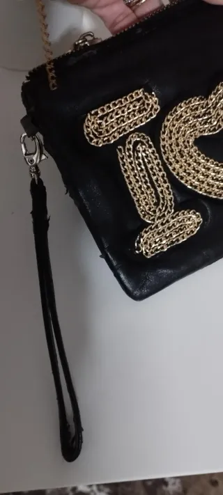 Bolso Negro I Love You Dorado,Lola Casademunt.