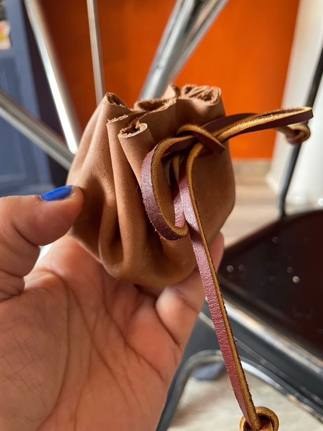 Bolsita de Judas cuero genuino estilo medieval