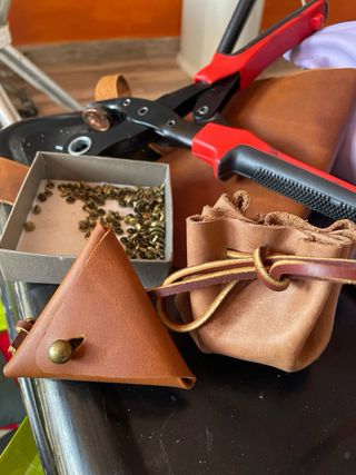 Bolsita de Judas cuero genuino estilo medieval