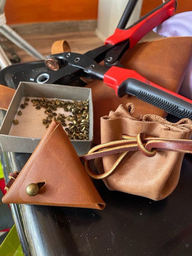 Bolsita de Judas cuero genuino estilo medieval