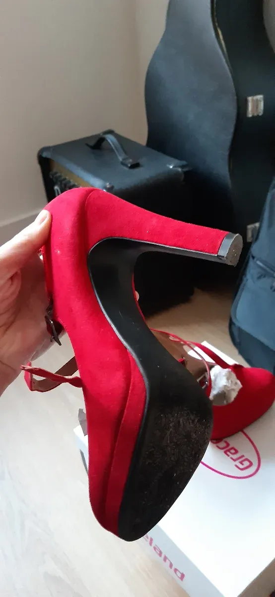 Zapatos de fiesta rojos ante T38