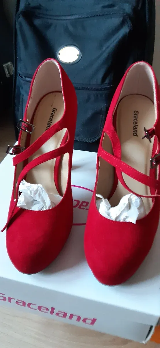 Zapatos de fiesta rojos ante T38