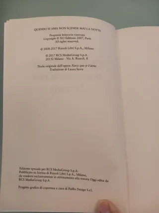 Quando si ama non scende mai la notte