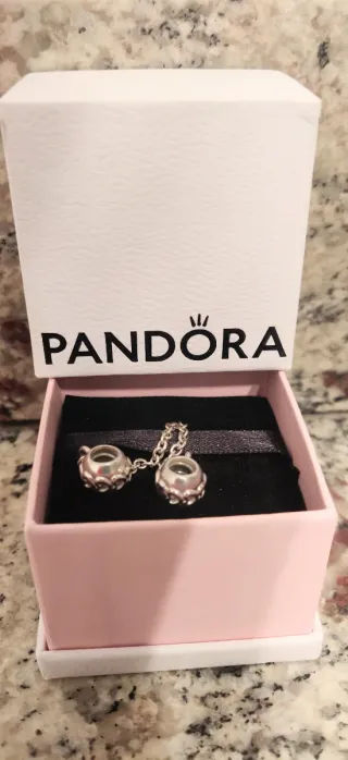 Pandora Cadena de Seguridad Corazones Plata