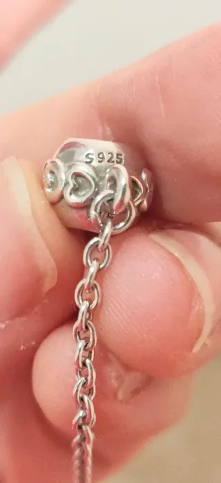 Pandora Cadena de Seguridad Corazones Plata