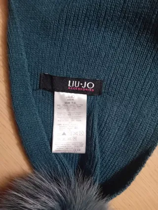 Sciarpa Liu Jo donna blu con pon pon