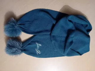 Sciarpa Liu Jo donna blu con pon pon