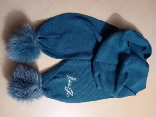 Sciarpa Liu Jo donna blu con pon pon