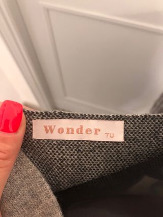 Poncho donna pois nero/grigio taglia unica