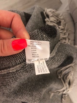 Poncho donna pois nero/grigio taglia unica