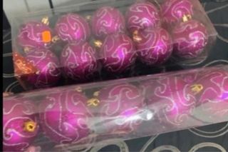 5 pacchi palline di Natale rosa e bianche