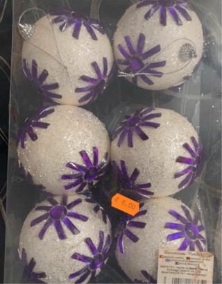 5 pacchi palline di Natale rosa e bianche