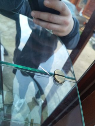 Vitrina Esquinera Madera y Cristal