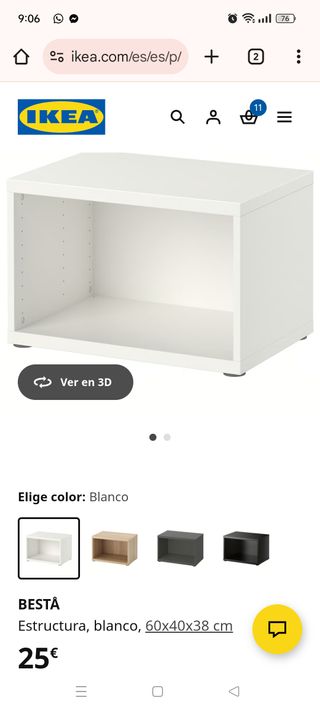 Estructura y cajón blanco