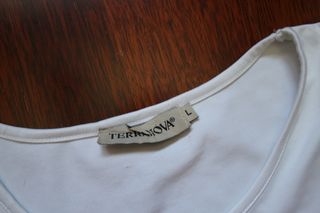 Top Terranova Mujer Talla L Abalorios Blanco