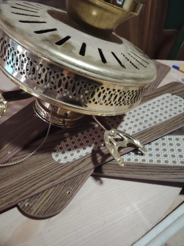 Ventilador de techo vintage metal y madera