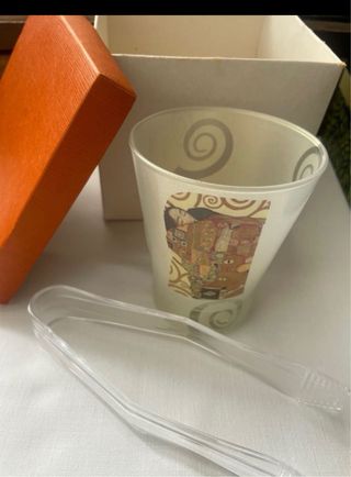 Portaghiaccio in vetro soffiato con pinze