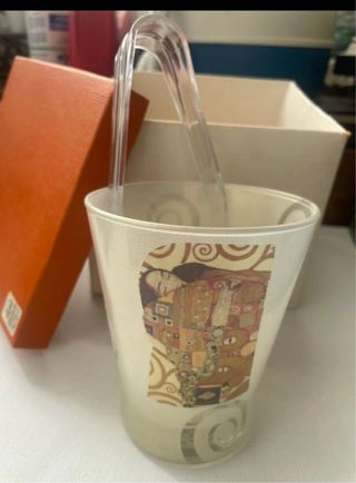 Portaghiaccio in vetro soffiato con pinze