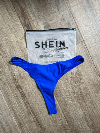 Braguita Bikini Nueva Shein Azul Talla M Tanga
