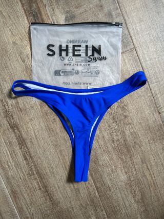 Braguita Bikini Nueva Shein Azul Talla M Tanga