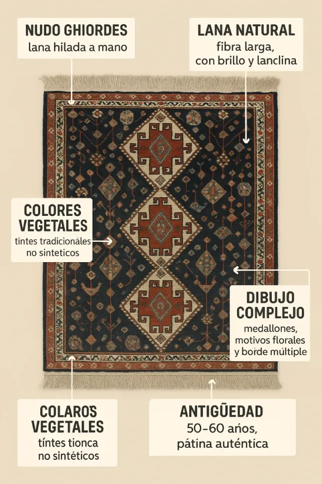 Alfombra Caucásica Hecha a Mano 100x150cm