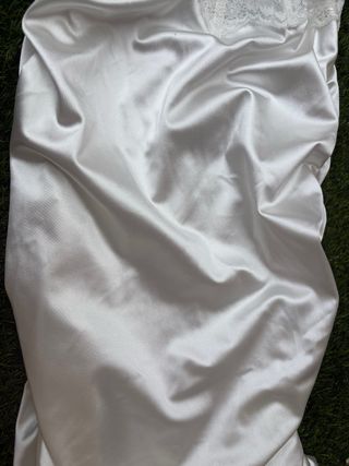 Vestido Midi Corsé Encaje Satén Blanco